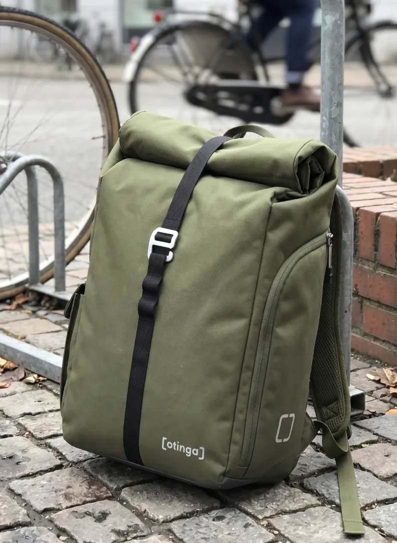 Grüner Flip V3 am Fahrradständer