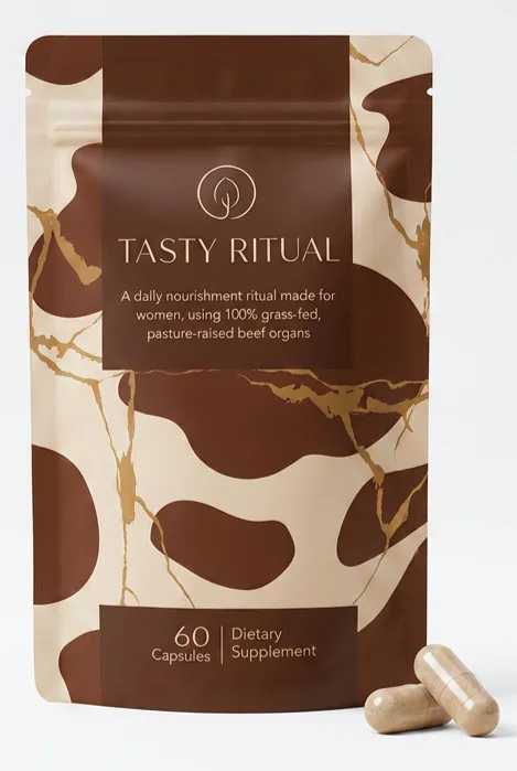 Tasty Ritual Beef Organs bottle with capsules
